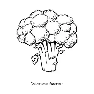 Image à colorier d’un brocoli