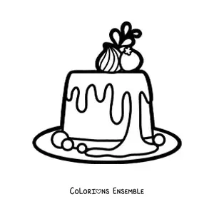 Image à colorier d'une gelée aux fruits et à la crème