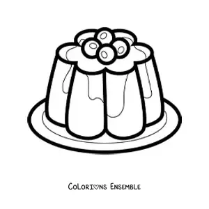 Image à colorier d'une gelée aux myrtilles
