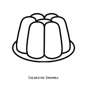 Image à colorier d'une gelée dans une assiette