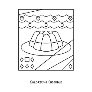 Image à colorier d'une gelée avec des figures géométriques