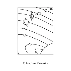 Image à colorier du Système solaire avec Pluton