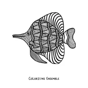Mandala de poisson à colorier