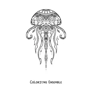 Mandala de méduse à colorier