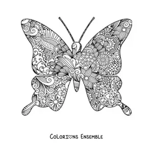 Mandala de papillon à colorier