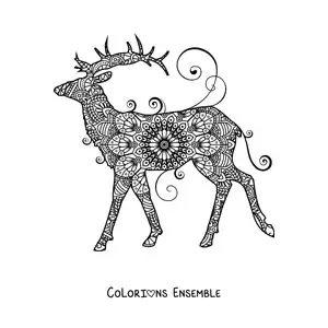 Mandala de cerf à colorier
