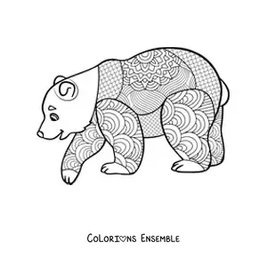 Mandala d’ours à colorier