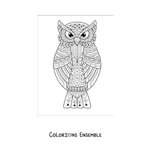 Mandala de hibou difficile à colorier