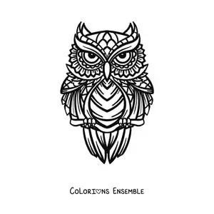 Mandala de hibou géométrique à colorier
