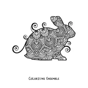 Mandala de lapin à colorier