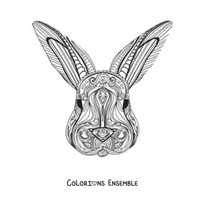 Mandala de lapin difficile à colorier