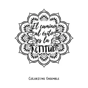 Mandala à colorier avec la phrase « Le chemin vers le succès, c’est l’attitude »