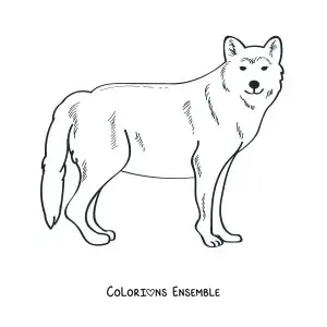 Image à colorier d’un loup sauvage