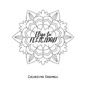 Mandala à colorier avec la phrase « Choisis ton bonheur »
