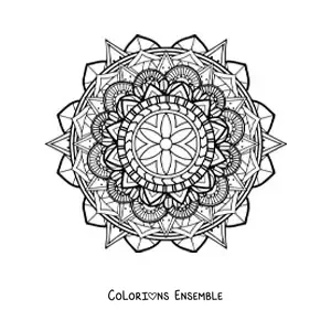 Mandala géométrique difficile à colorier
