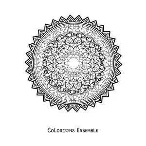 Mandala géométrique difficile à colorier