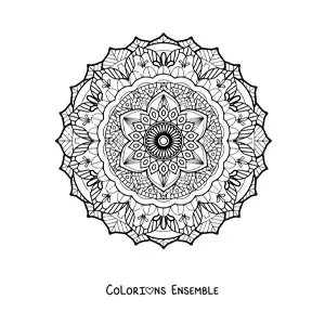 Joli mandala difficile à colorier