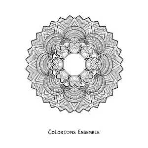 Mandala floral difficile à colorier
