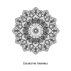 Mandala floral difficile à colorier