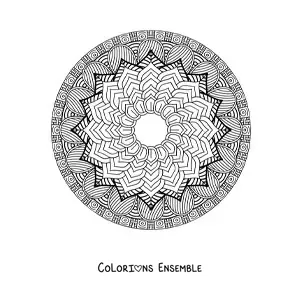 Mandala floral difficile à colorier