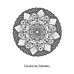 Mandala floral difficile à colorier