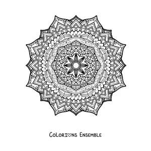 Mandala floral difficile à colorier