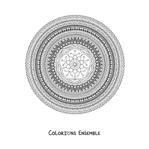 Mandala circulaire difficile à colorier