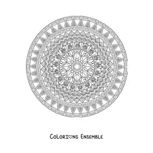 Mandala circulaire difficile à colorier