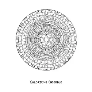Mandala circulaire difficile à colorier