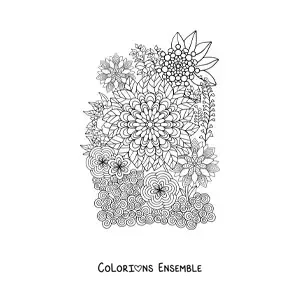 Image à colorier de fleurs dans le style Zentangle