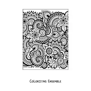 Image à colorier de fleurs dans le style Zentangle