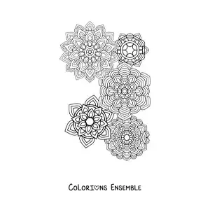 Image à colorier de mandalas dans le style Zentangle