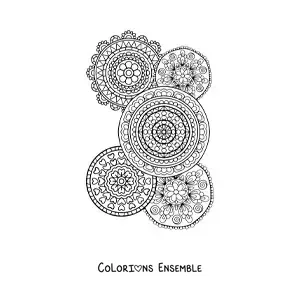 Image à colorier de mandalas dans le style Zentangle