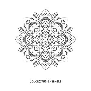 Image à colorier d'un mandala dans le style Zentangle