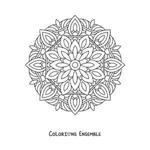Image à colorier d'un mandala dans le style Zentangle