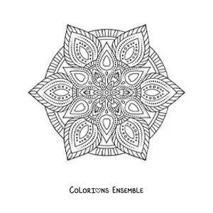 Image à colorier d'un mandala dans le style Zentangle