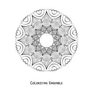 Image à colorier d'un mandala dans le style Zentangle
