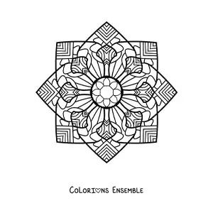 Image à colorier d'un mandala dans le style Zentangle