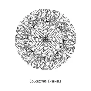 Image à colorier d'un mandala dans le style Zentangle