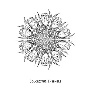 Mandala de tulipes à colorier