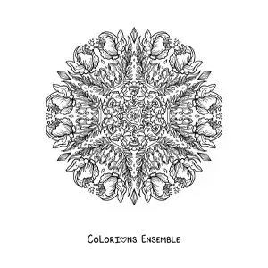 Mandala de fleurs kawaii à colorier