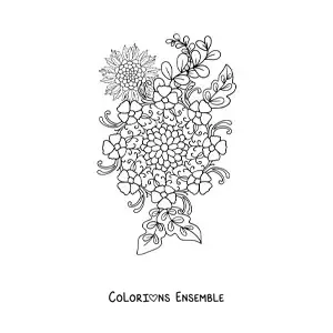 Fleurs en mandala à colorier