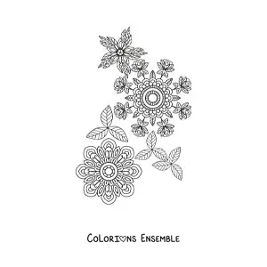 Fleurs en mandala à colorier