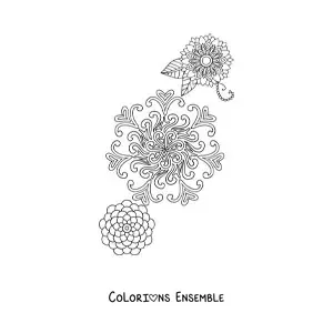 Fleurs en mandala à colorier