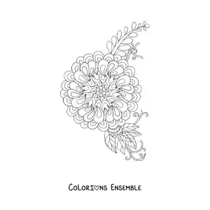 Fleur en mandala à colorier