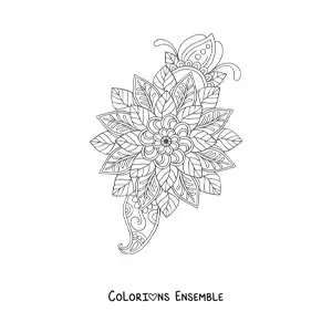 Fleur en mandala à colorier