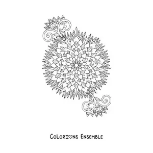 Fleur en mandala à colorier