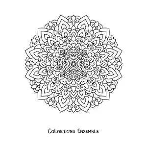 Mandala floral à colorier