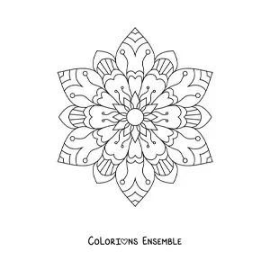 Mandala floral à colorier