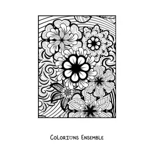 Image à colorier d'un mandala floral dans le style Zentangle
